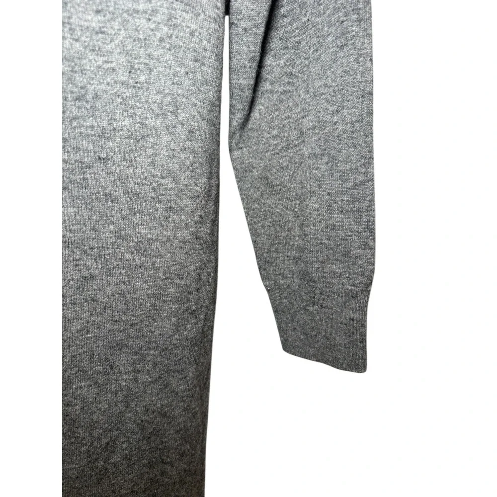 Ann Taylor Longline Cardigan Sweater Gray Wool Blend V Neck Button Front Size M - Picture 7 of 9